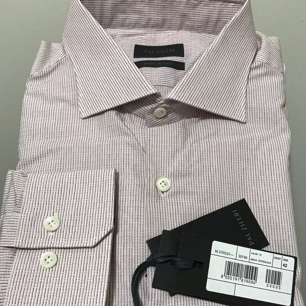 Pal Zileri Italian sartorial luxury dress shirt 16.5/42, L regular NWT$375